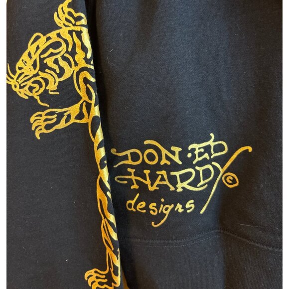 Ed Hardy Tiger & Roses Zip-Up Hoodie - Picture 3 of 4